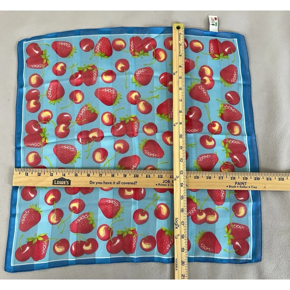 Symphony Women's Scarf Square 20x20 Made‎ I'm Italy Strawberry & Cherry Print